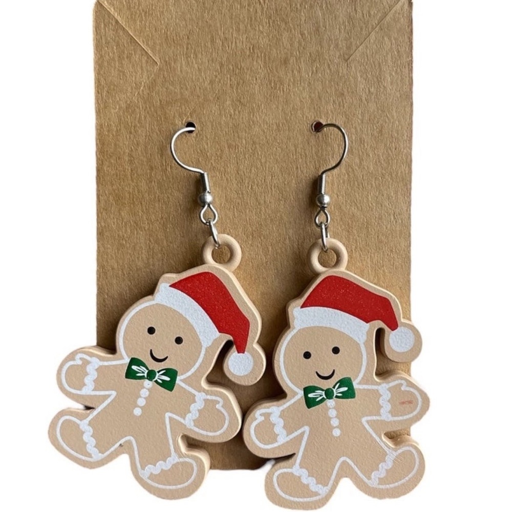 Gingerbread men earrings